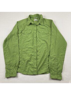 Columbia Omni-Shade Hiking Shirt Women’s M Button Up Roll Tab Sleeves Nylon